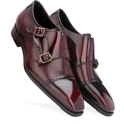 harrykson london Men's Double Monk Strap Italian Leather Formal Shoe with Leather Rubber Sole Monk Strap For Men-picture-10