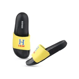 Harvard Men Black Printed Sliders image 1
