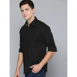 Harvard Men Black Regular Fit Solid Sustainable Casual Shirt-picture-15