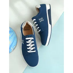 Harvard Men Blue Perforations Synthetic Leather Sneakers-picture-23
