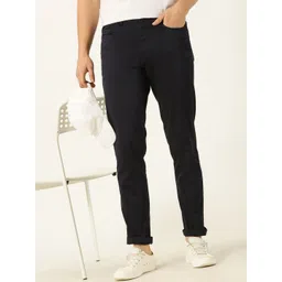 Harvard Men Navy Blue Smart Mid Rise Chinos-image-38
