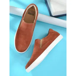 Harvard Men Peach Coloured Lightweight Mesh Slip On Sneakers-image-32