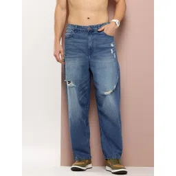 Harvard Men Pure Cotton Baggy Distressed Jeans-picture-18
