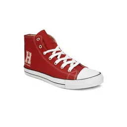 Harvard Men Red High-Top Canvas Sneakers image 2