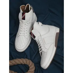 Harvard Men White Perforations Round Toe Sneakers-image-3