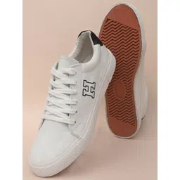 Harvard Men White Textured Comfort Sneakers with Logo-picture-35