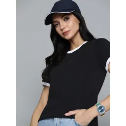 Harvard Women Black Solid T-shirt-picture-23