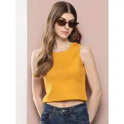 Harvard Women Solid Slim Fit Crop T-shirt-picture-16