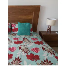 HARYANA HOOPS Blue & Pink Floral 220 TC Queen Bedsheet Set 2.50m x 2.25m image 3