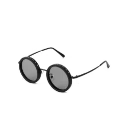 HASHTAG EYEWEAR Black Regular Lens Round Full Rim Casual Unisex Sunglass - APSB-LS188012-BLK (53)-picture-26