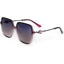 hashtag eyewear Square Women Sunglass with Polarized & UV Protection | Stylish & Trendy Fashionable Goggle For Women|Lens Color - Purple transprant Gradient-picture-11