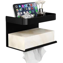 hasthip Bathroom Toilet Paper Holder with Utility Shelf Wall Mounted Tissue Rack Plasti Plastic Toilet Paper Holder-picture-10