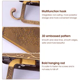 hasthip HASTHIP® Toilet Paper Roll Holder with Phone Shelf, Anti-Rust Aluminum Antique 3D Carving Wall-Mounted Toilet Paper Holder for Bathroom Washroom Hotel (7.29 * 3.94 * 3.75inch) image 4