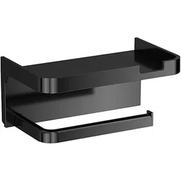 HASTHIP® Bathroom Wall Toilet Paper Roll Holder with Storage Shelf, 2 in 1 Kitchen Bathroom Wall Organizer, 15kg Loading Capacity, No Drill Installation, Robust ABS Wall Holder, 18x10x8cm-picture-11