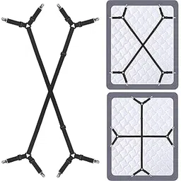 HASTHIP® Bedsheet Holder, 2pcs Bedsheet Fitter Clips, Adjustable Crisscross Bedsheet Holder Strap with Heavy Duty Grippers Clips, Fitted Bed Sheet Fasten Suspenders Grippers to Hold Sheets-picture-27