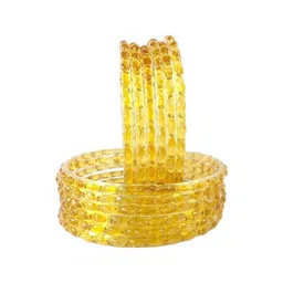 HASTKALA JEWELL Set Of 12 Studded With Diamond Cut Beaded Bangles image 1