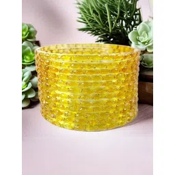 HASTKALA JEWELL Set Of 12 Studded With Diamond Cut Beaded Bangles image 3