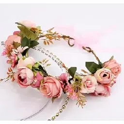 hatanu mall Bridal Flower Tiara Crown for Women & Girls - legant Flower Hair Accessories for Birthday, Party, Wedding & Festivals | Multicolor Floral Garland Headband for Brides & Bridesmaids Multicolor-picture-47