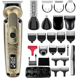 Hatteker 8 in 1 Beard and Hair Trimmer Set - Professional Electric Razor With Nose and Body Hair Trimmer - Waterproof, Adjustable Speed-picture-29