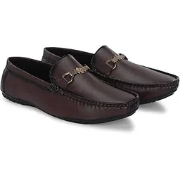 hattoun Synthetic Leather Comfortable Loafers for Men (Black)-picture-40