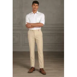 haul chic Men Slim Fit Flat-Front Trousers image 3