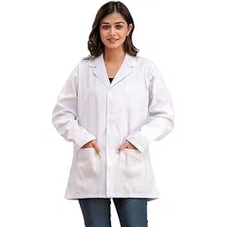 haunky Presents Unisex Cotton full Sleeves Lab Coat Doctor Apron Student Coat With Three Pockets(Pack Of 1).-picture-19