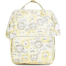 haus & kinder Diaper Bag - Pack Of 1 | Art On Canvas Diaper Bag | Diaper Bag Backpack For New Born Baby | Diaper Bags For Mom For Travel | Diaper Bags For Mom | (Roarsome), 24 Litres, Yellow-image-39