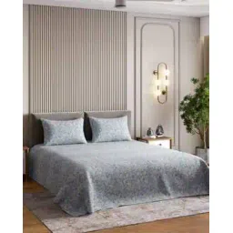 haus & kinder 300 TC Floral Print King Size Bedsheet with Pillow Covers-picture-30