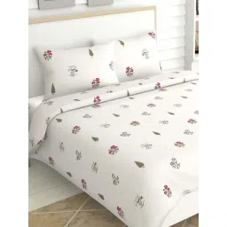 Haus & Kinder Floral Motifs Multicolor Cotton 186 TC Double Bedsheet-picture-36
