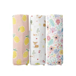 haus & kinder Infant Kids Set of 3 Pure Cotton Printed Swaddles-picture-22