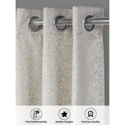 Haus & Kinder Ivory Willow Breeze Polyester Door Curtains 7 Ft - Pack of 2 image 3