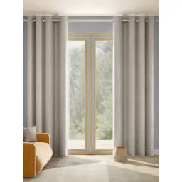 Haus & Kinder Ivory Willow Breeze Polyester Door Curtains 7 Ft - Pack of 2 image 1