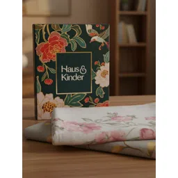 haus & kinder Off White & Pink 2 Pcs Floral Microfiber Single Bedsheet Set 1.52 m x 2.28 m-picture-14