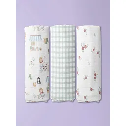 haus & kinder Set Of 3 Scarlet In Garden Collection Swaddles-picture-36