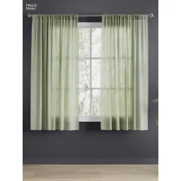 Haus & Kinder Signature Sage Ripple Sheer Jacquard Curtains , Rod Pocket, 130 GSM (Pack of 2)-picture-19