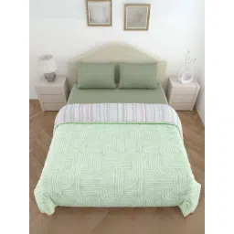 Haus & Kinder Verdant Archies Green 150 GSM Polyester Reversible Ac Double Comforter-picture-20