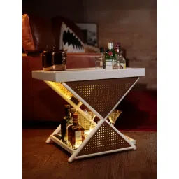 HAUS OF BARS BY SPEEDX Model J Mini Home Bar With Compact and Foldable Design Matte White-image-5