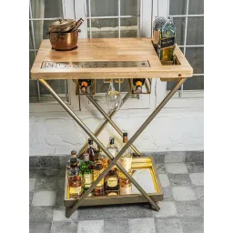 HAUS OF BARS BY SPEEDX Model J - Portable and Foldable Bar Table in Matte Gold Finish-image-8