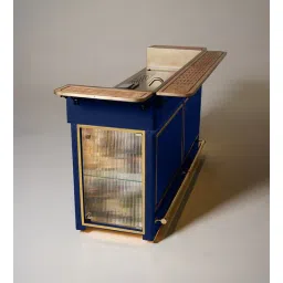 Model X 2.0 Metal Bar Cabinet With Dual Fridge and Wireless Charging Port in Midnight Blue Finish-image-22