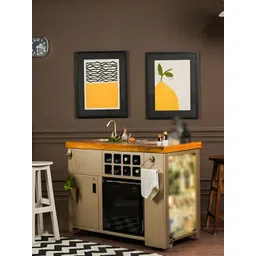 Haus of Bars Gold-Toned & Brown SpeedX - Model Z Bar Cabinet With Wooden Top-image-31