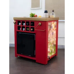 Haus of Bars Red SpeedX - Model X Leather Vinyl Finish Home Bar Cabinet-image-30