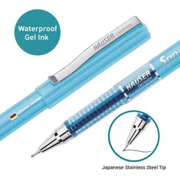 Hauser Sonic 0.55mm Gel Pen | Refillable&Waterproof Gel Ink | Blue,Set of 10 x 2 Gel Pen image 2