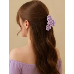 Haute Handles Women Glossy Rose Design Claw Clip-picture-17