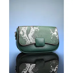 HAUTE SAUCE by Campus Sutra Animal Textured Leather Coilmark Curve Structured Shoulder Bag-picture-26