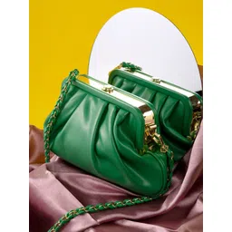 HAUTE SAUCE by Campus Sutra Green Solid PU Sling Bag-picture-30