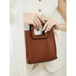 HAUTE SAUCE by Campus Sutra Leather Structured Shoulder Bag-picture-25