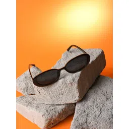 HAUTE SAUCE by Campus Sutra Unisex Black Lens & Black Oval Sunglasses with UV Protected Lens-picture-28