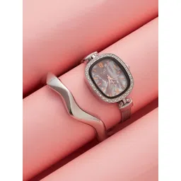 HAUTE SAUCE by Campus Sutra Women Set Of Textured Watch & Bracelet SSM25_HSWB5121-picture-17