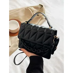 HAUTE SAUCE by Campus Sutra Women's Black Vegan Leather Hand Bag-picture-17