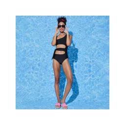 Haute Sauce Women Black Solid Cut-out One-piece Swimsuit-picture-32